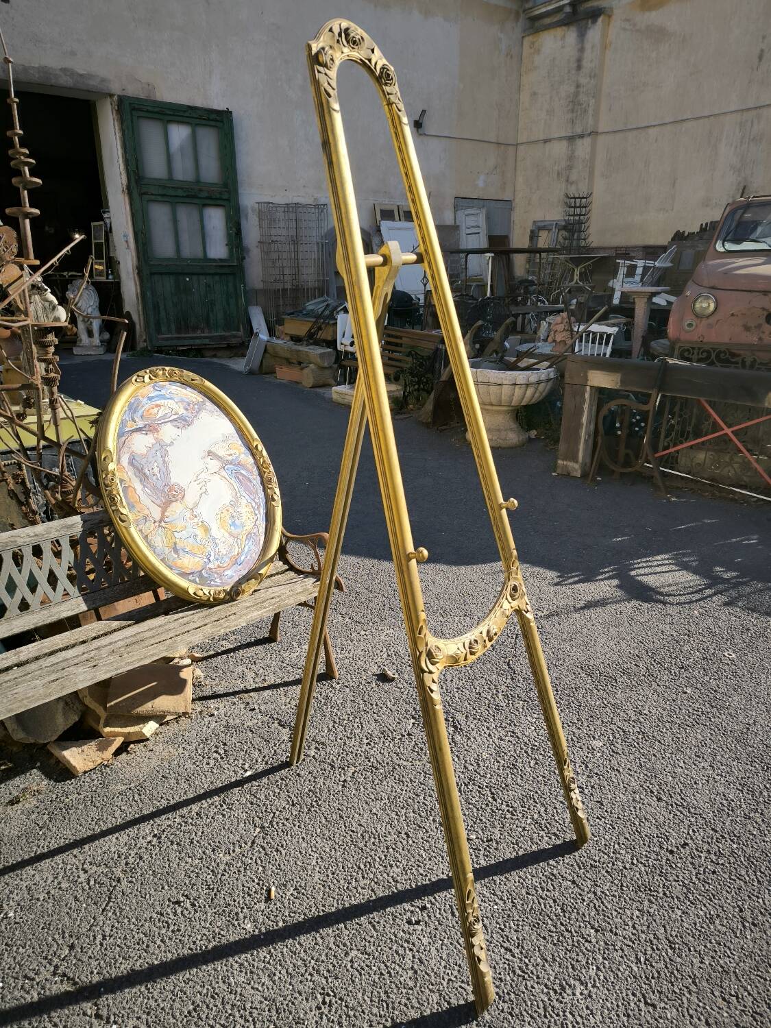 Easel and watercolor painting circa 1925