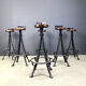 Vintage brutalist wrought iron bar stools, 1960s - set of 6