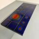 Table basse en céramique émaillée bleue design année 70