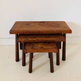 Nesting tables oak brutalist