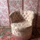 Pair of Hollywood Regency style cabriolet armchairs in satin pink, 1970s.