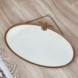 Brass oval mirror