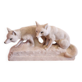 Vinsare Sèvres Ceramic Fox Pair