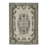 Overdyed Wool Vintage Handmade Carved Rug 169 cm x 288 cm