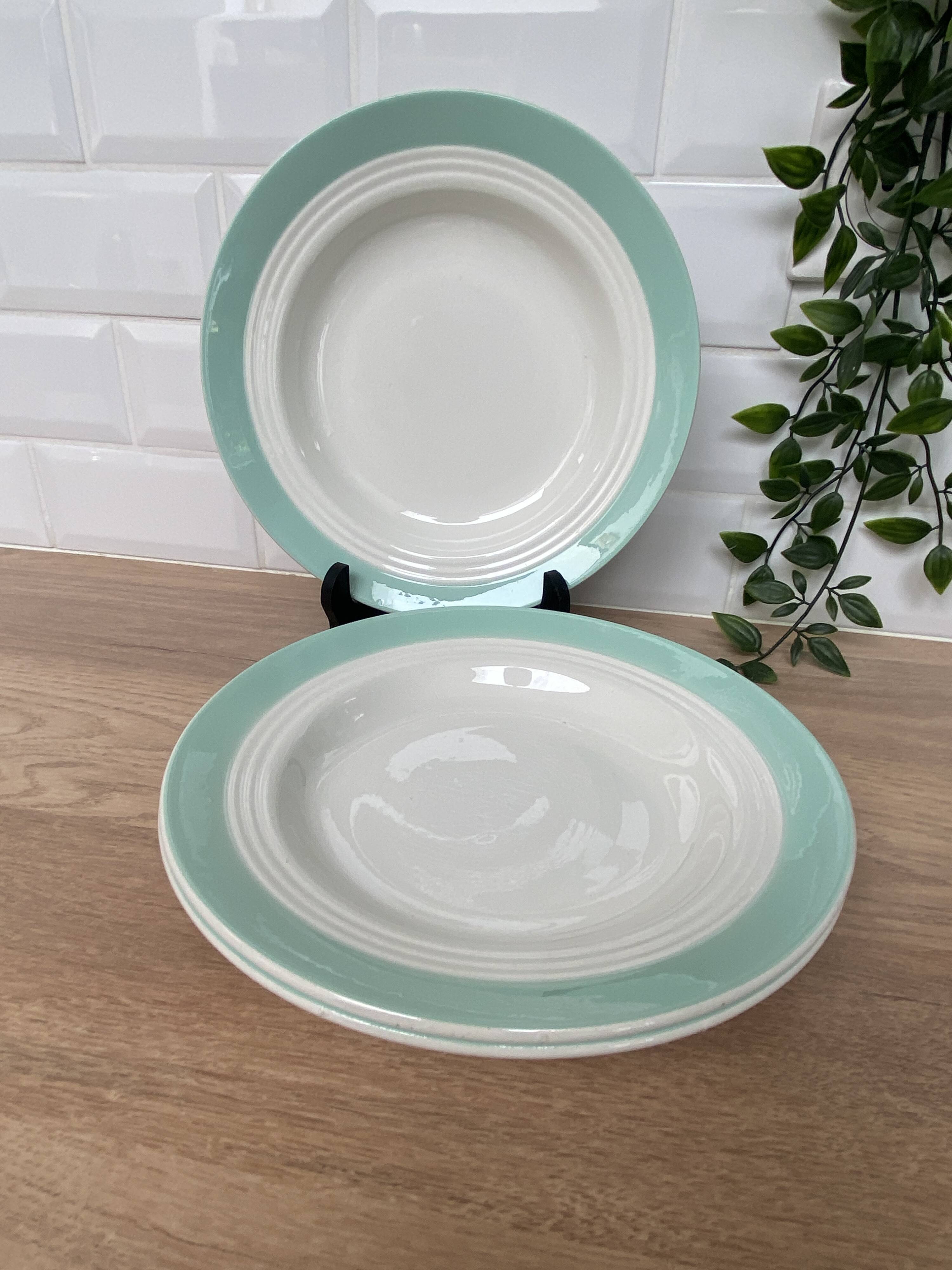 Set of 3 St Amand earthenware soup plates