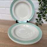 Set of 3 St Amand earthenware soup plates