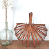 70s foldable mesh and bamboo basket