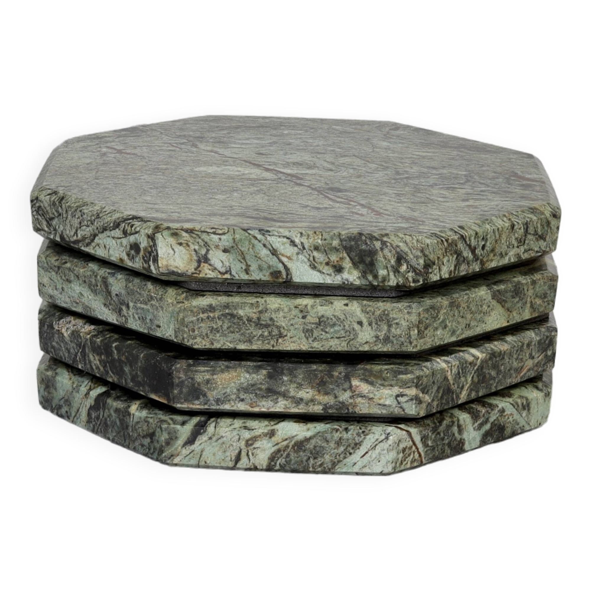 Angelo – Indian Green Octagonal Natural Marble Coasters - set of 4