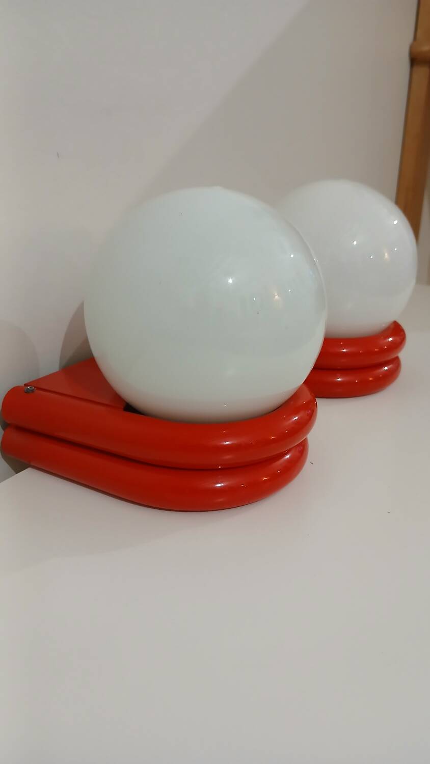 Pair of space age wall lights