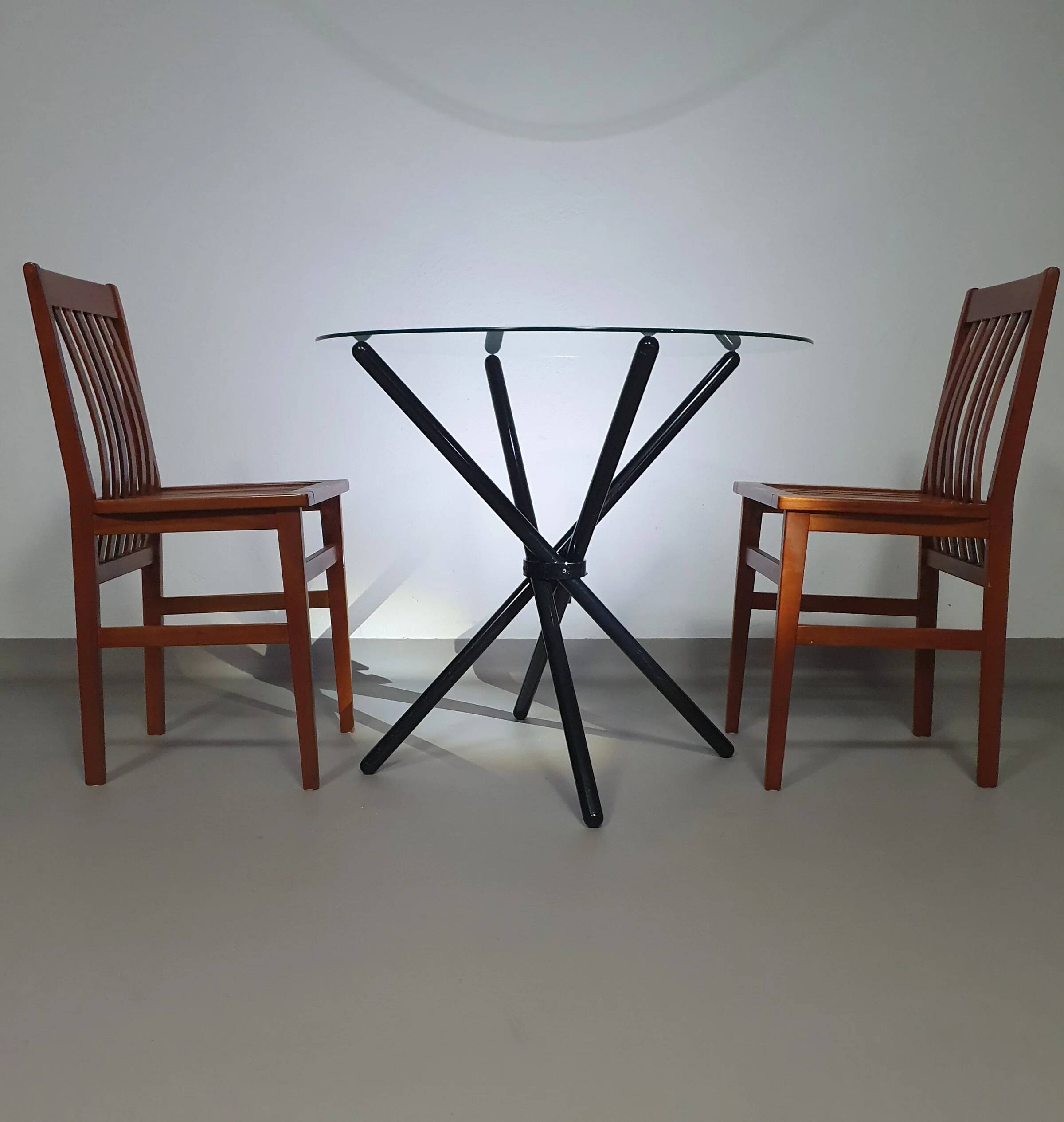 Italian folding table 80's aluminium frame