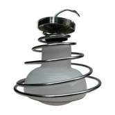 Ceiling light art deco metal chrome and opaline