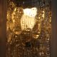 Pair of glass and brass wall lights by Carl Fagerlund for Orrefors.