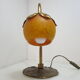 Bronze water lily foot lamp and Art Nouveau style glass paste