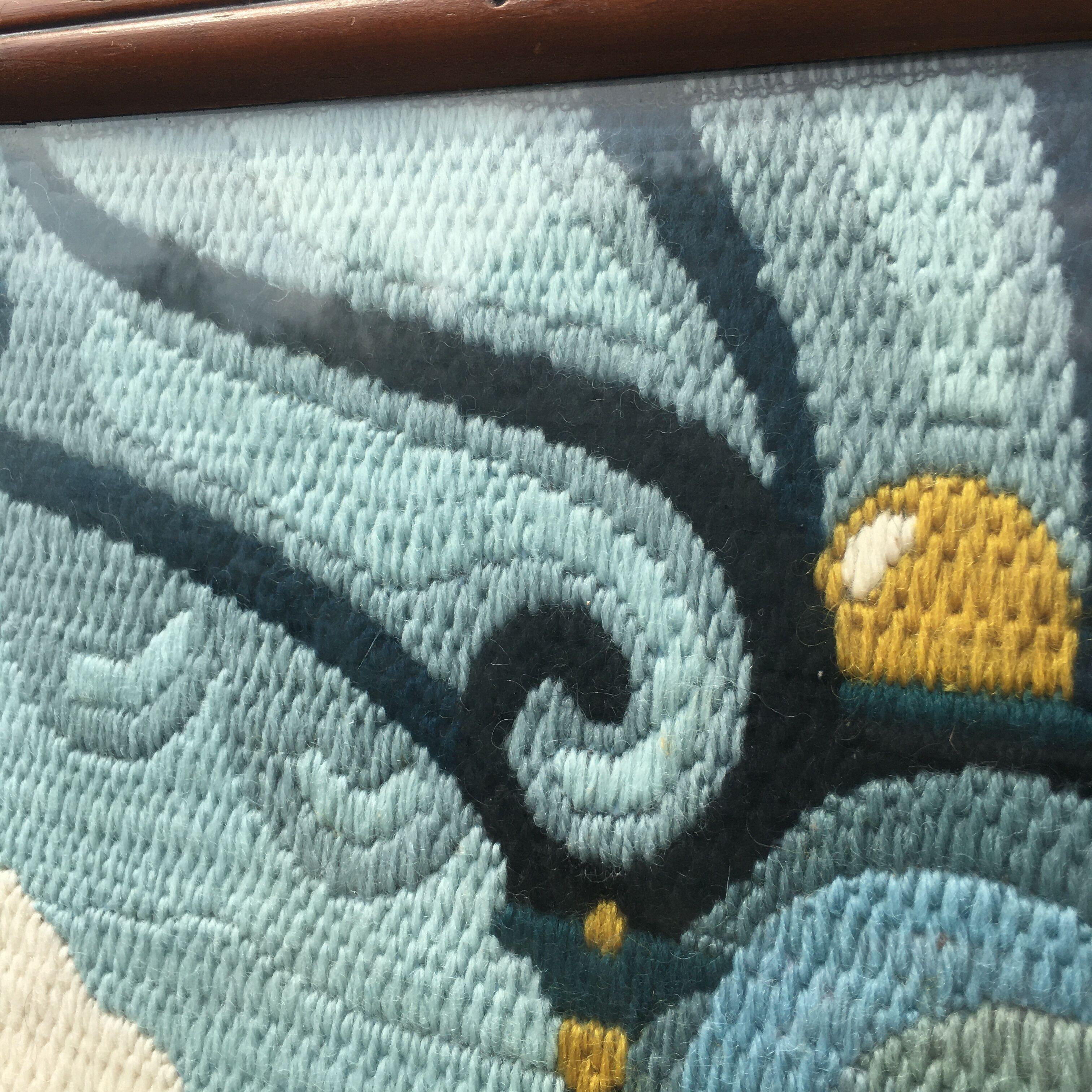 Framed tapestry "the blue lady"