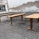 Trio de table bistrot vintage pliante 1950