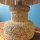 60s lamp in stone with artisanal rope shade