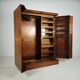 English Art Deco Light Burr Walnut Compactom Gentleman's Wardrobe