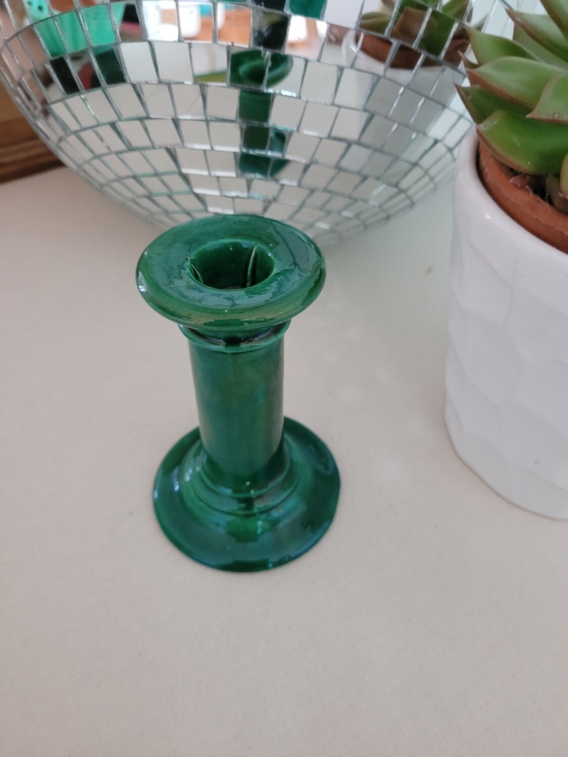 Glazed ceramic chandelier