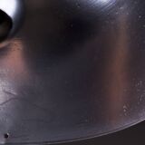 Italian, Hemispherical Red Aluminum Pendant with Round Holes on Top, 1970s