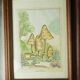 Pair of colorized mycological lithographs - Coprinus comatus, Psalliotta arvensis - 70s