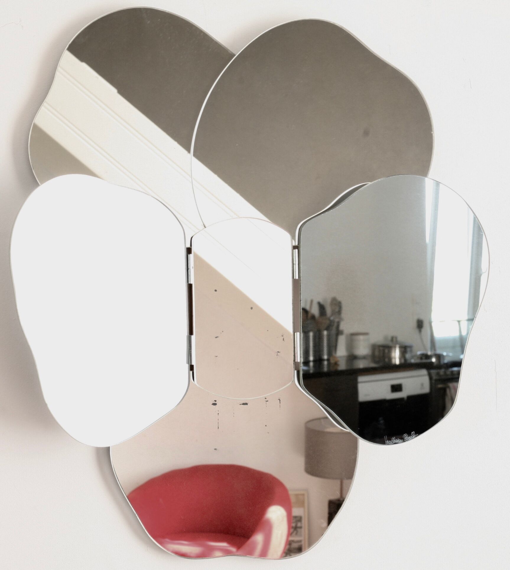 Removable wall mirror, circa 1970 68x76cm