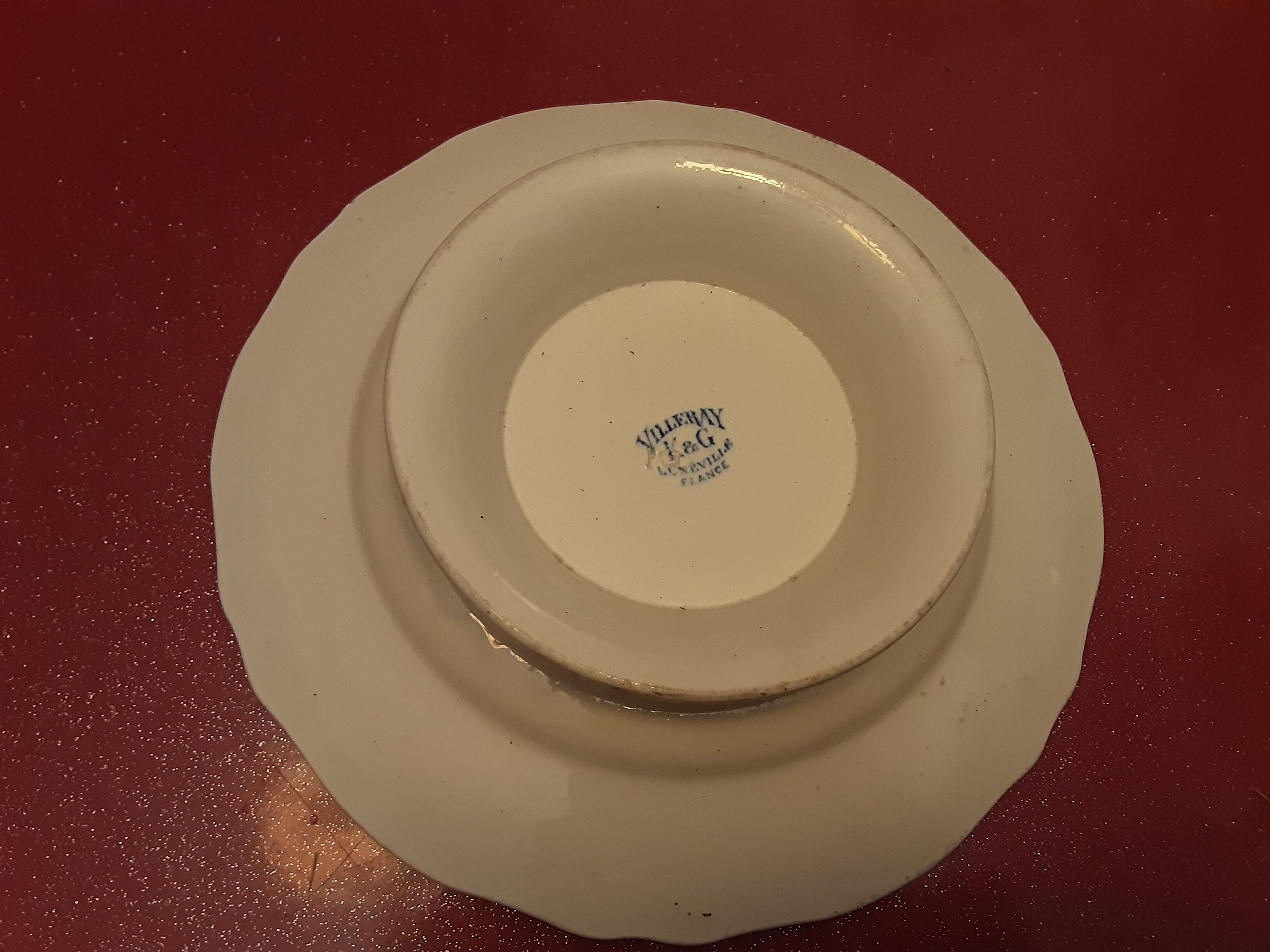 Flat cake faience luneville keller and guerin model villeray