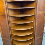 19th-century quarter-round oak solid wood corner library