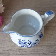 Old Milk Jug, Creamer, Pourer, Sarraguemines Lancaster Blue Flower Decor Vintage