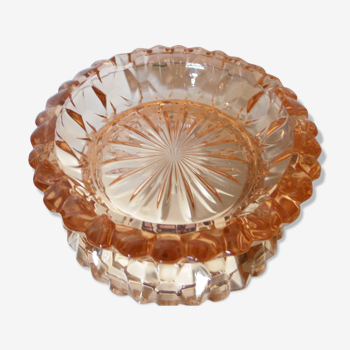 Polished glass ashtray pink blush