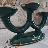 Vintage ceramic 3 bobeche candle holder. In perfect condition, no cracks or damage.