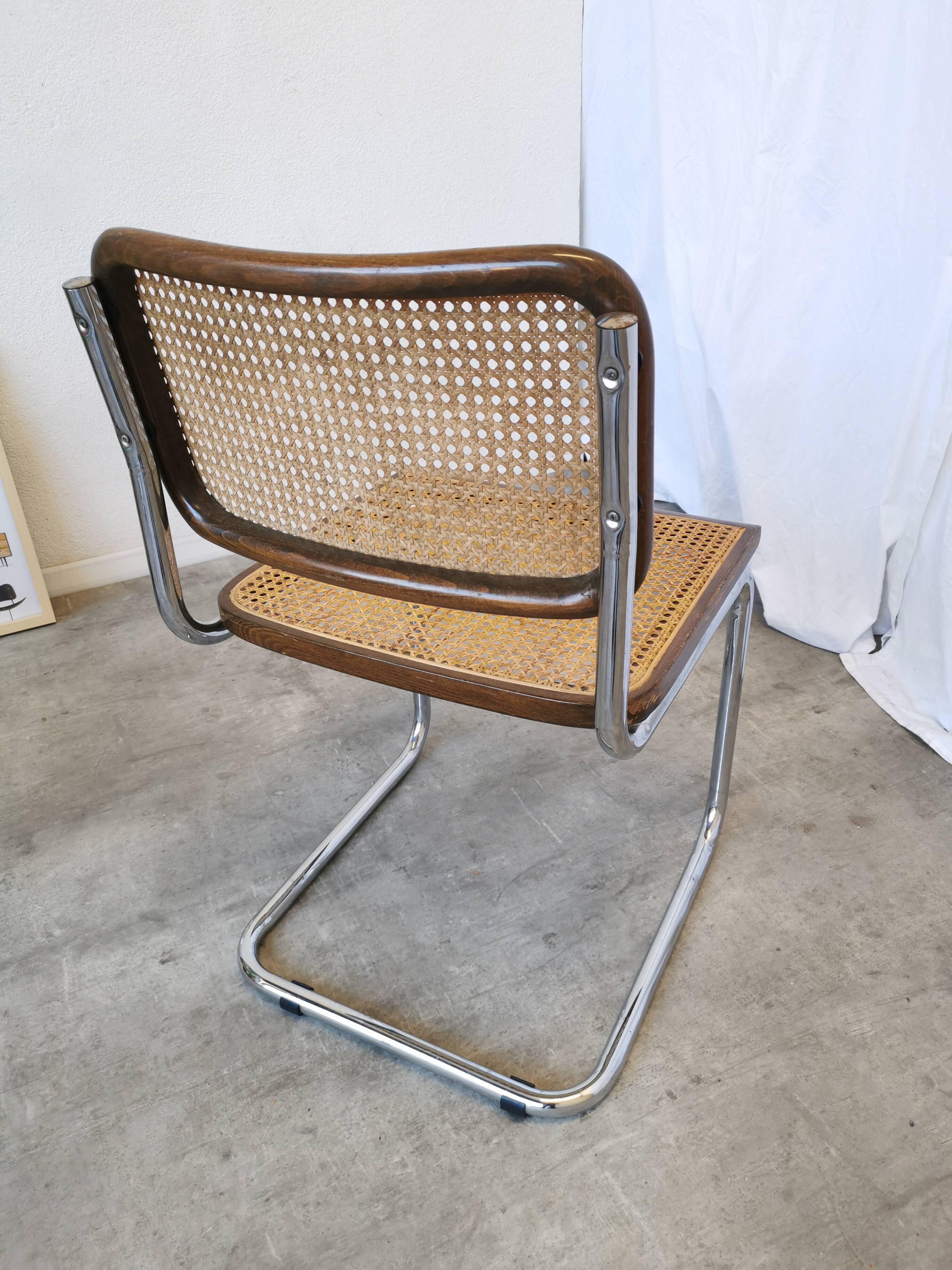 Vintage Cesca Cane Chair: 1970s Italian Mid-Century Modern Dining Office Ch