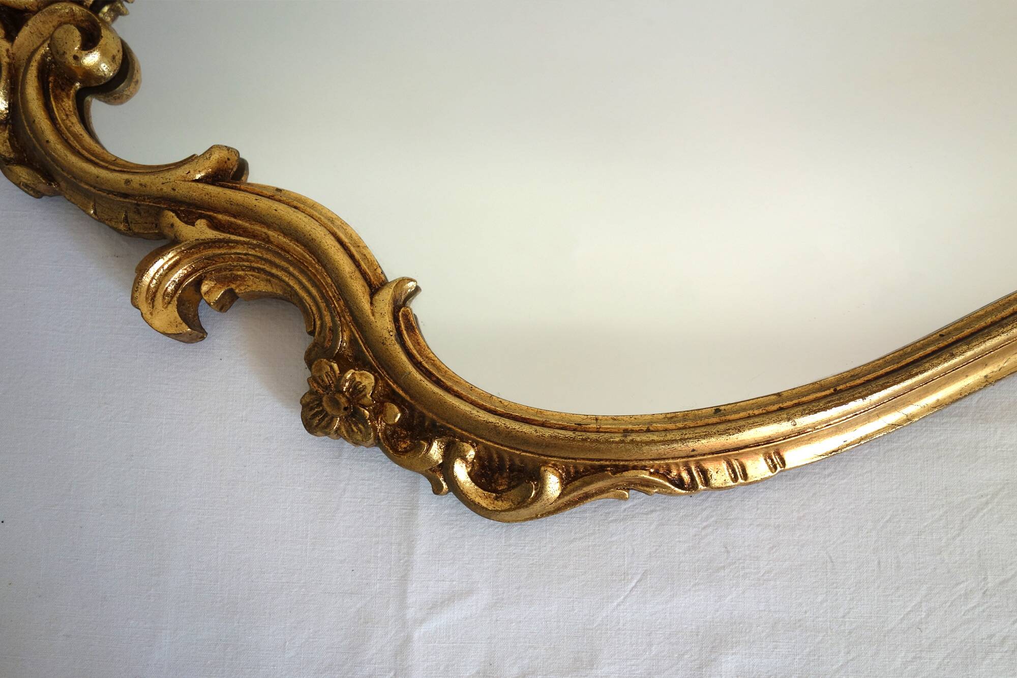 Baroque style gold resin mirror, 50s-60s