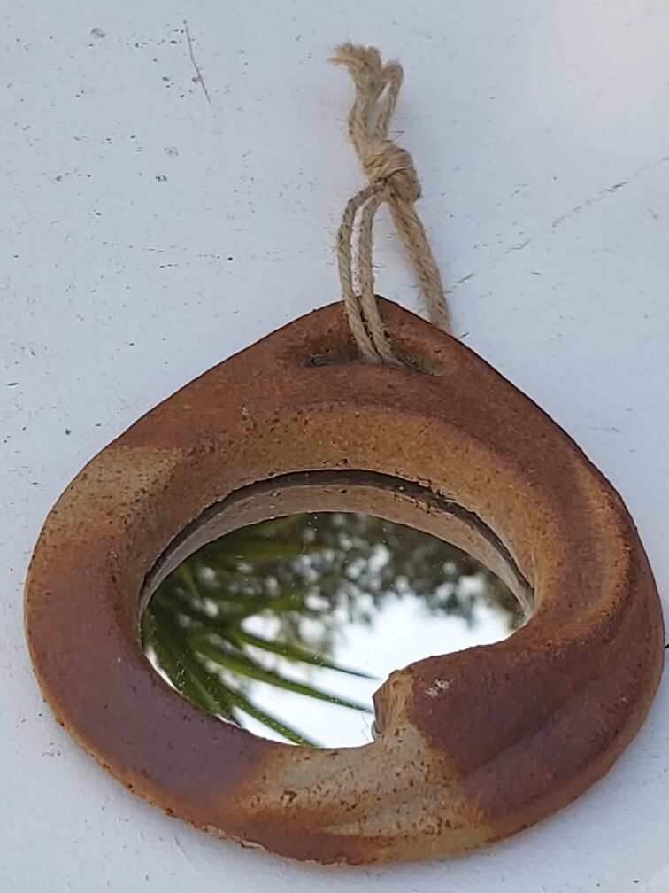 Miroir en grès années 70 12x14cm
