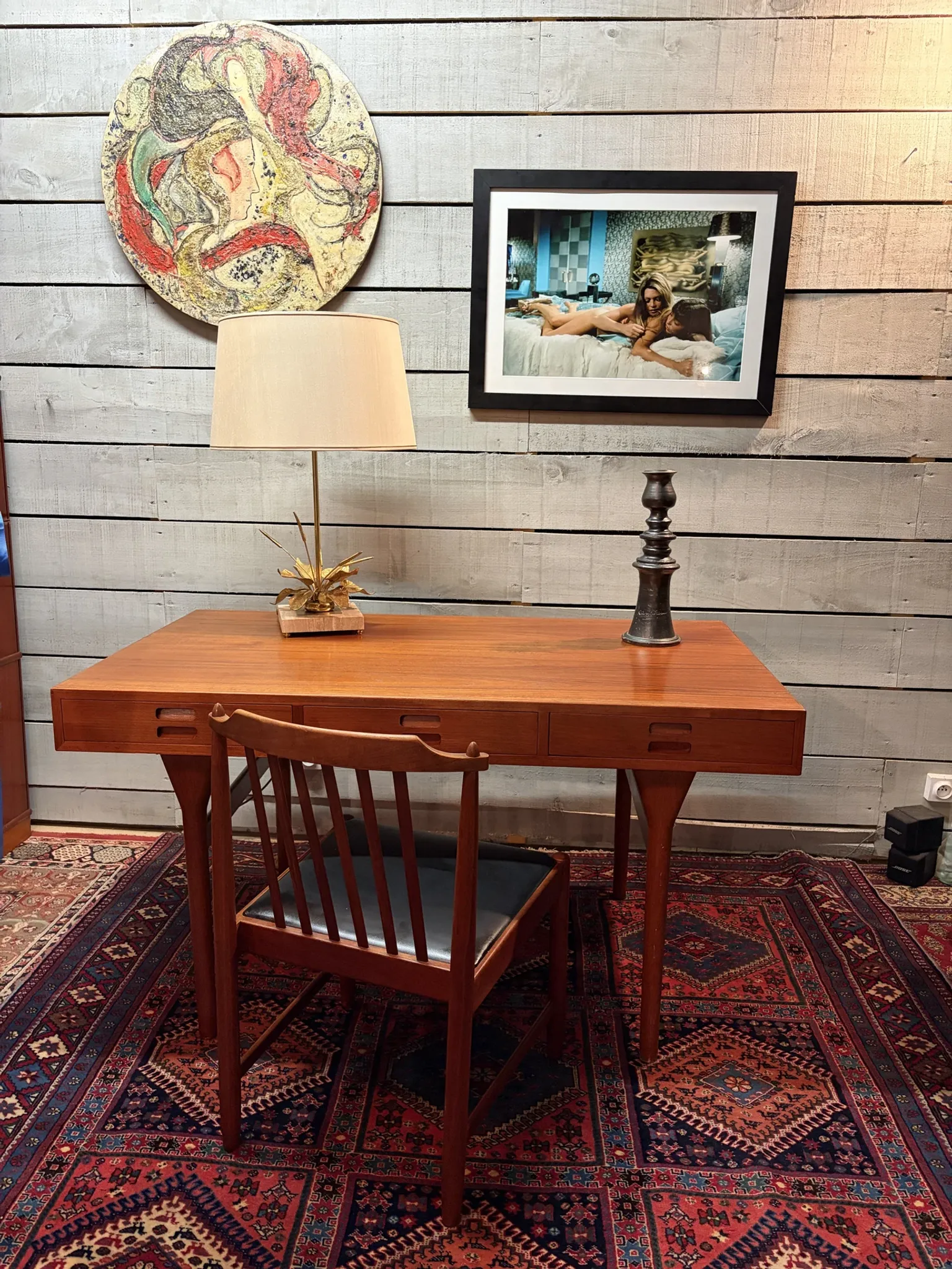Teak desk design by Nanna Ditzel and Ed Soren Willadsen, 1955.