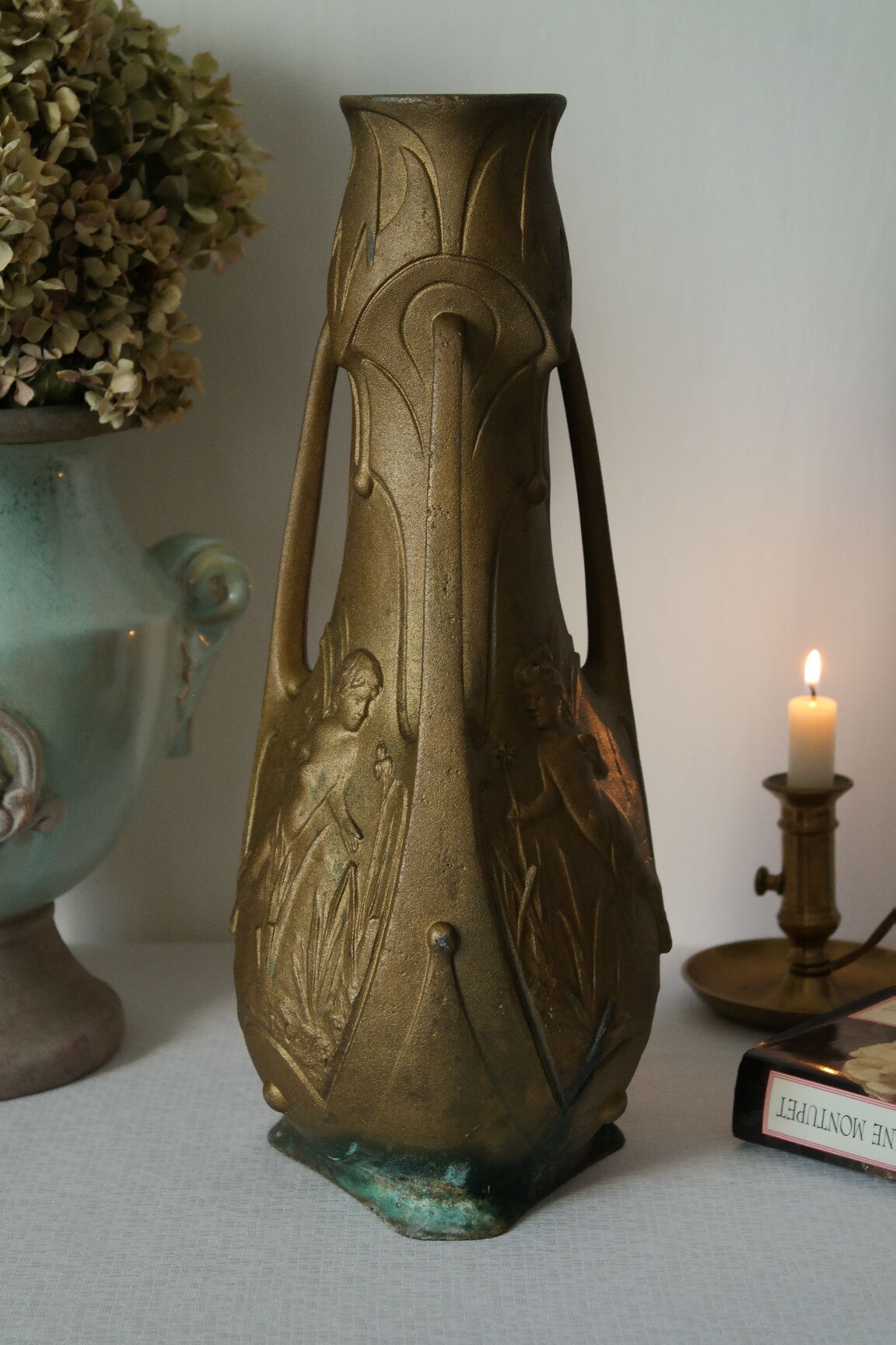 Art Nouveau vase "Nymphes" signed by Jean Garnier