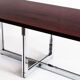 Table à manger vintage métal chromé et palissandre Espagne, années 70