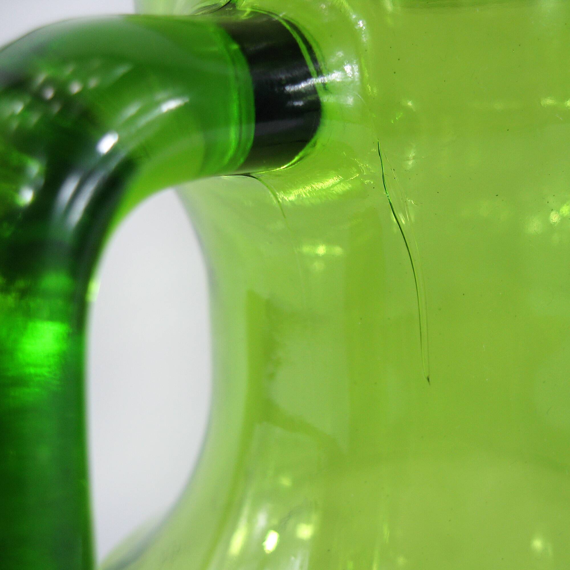 Green molded glass pitcher - Bormioli Fidenza made in Italy - vintage 60's