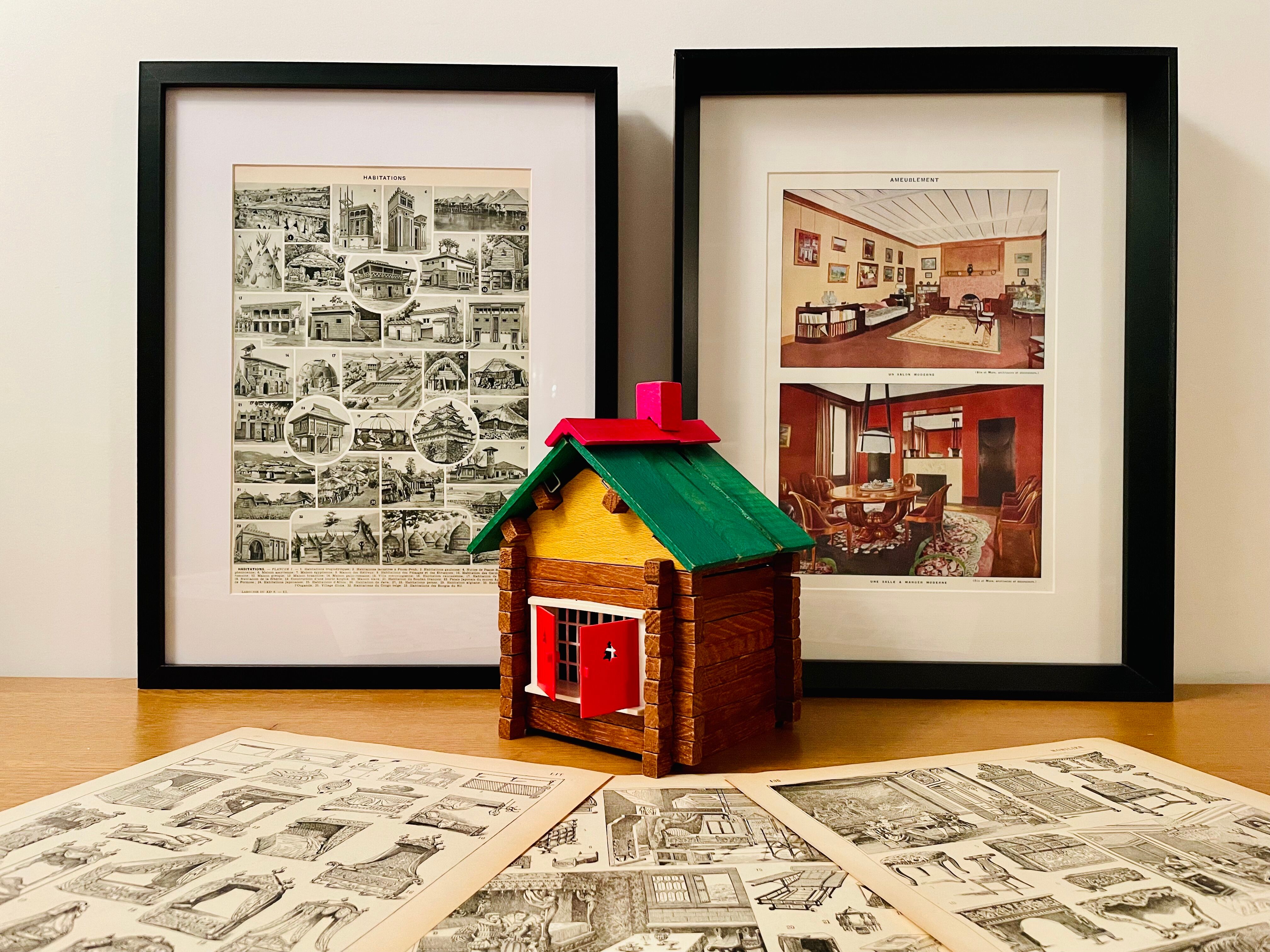 Lithograph engraving on the construction of the house of 1922