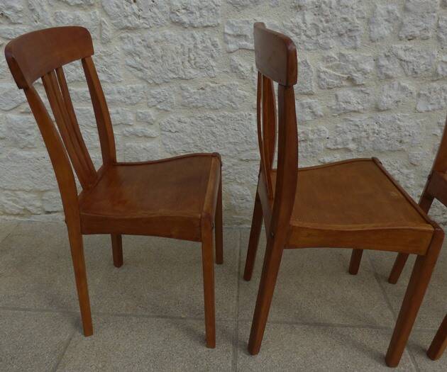 4 chaises bistrot en bois de marque stella