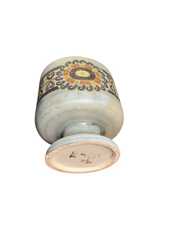 Vallauris, vase cache pot faïence polychrome Jean Lespinasse vers 1960