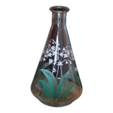 Vintage carafe screen-printed with lily of the valley flower pattern