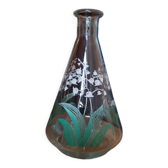 Carafe vintage sérigraphié motif fleurs muguet