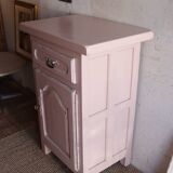 Confiturier haut ancien en bois massif peint rose