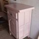 Old high jam bowl in pink painted solid wood
