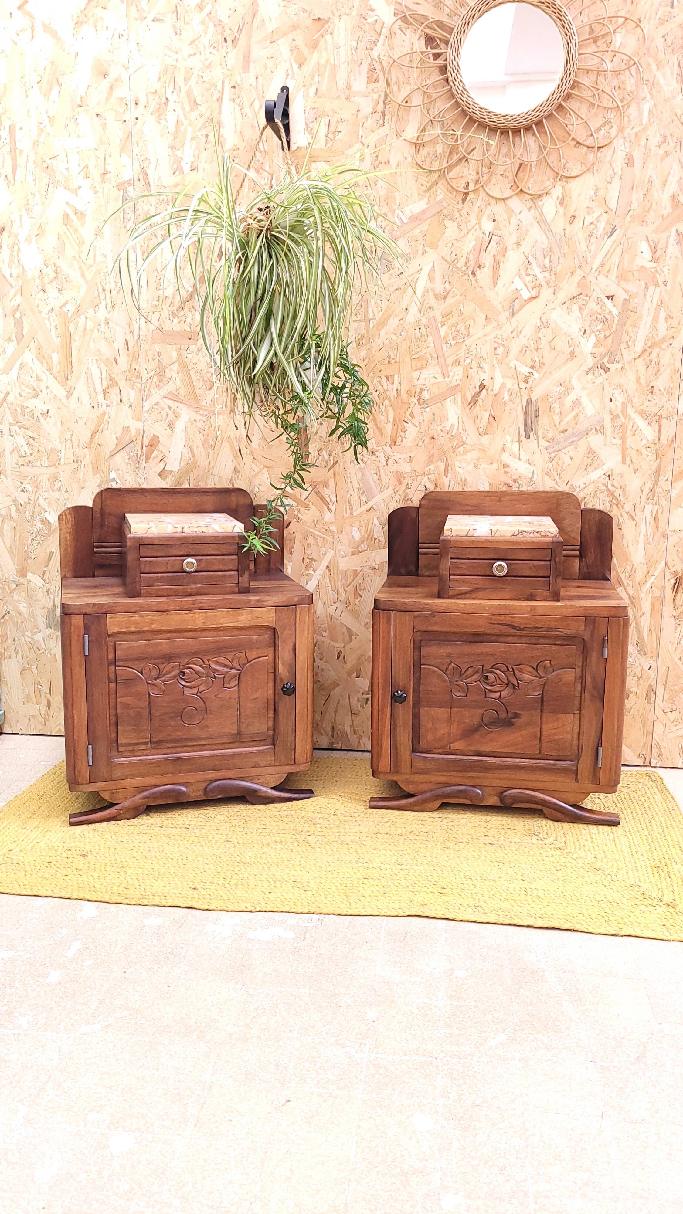 Pair of Art Deco bedside tables