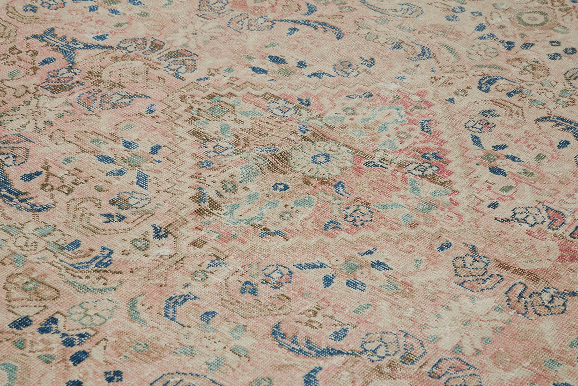 Handmade oriental unique 1980s 291 cm x 384 cm beige wool carpet