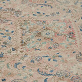 Handmade oriental unique 1980s 291 cm x 384 cm beige wool carpet