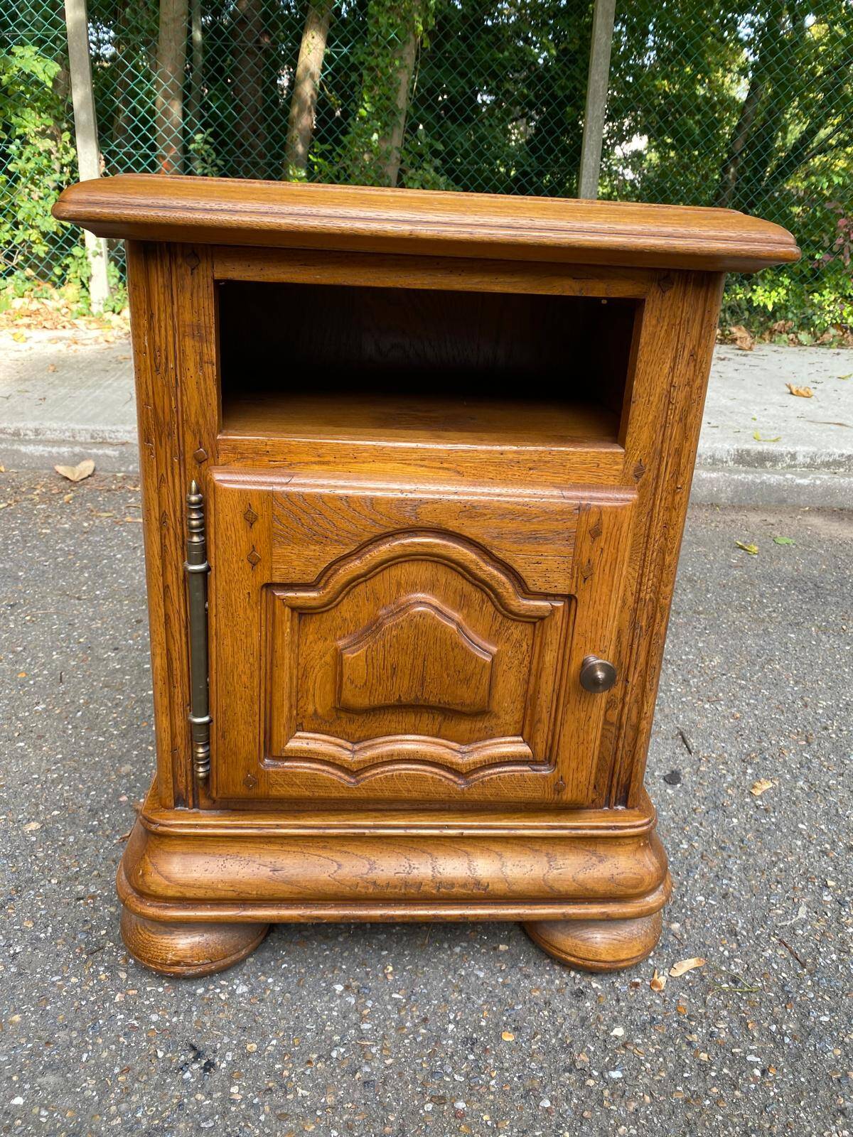 Louis XIV solid oak bedside table 1900