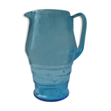 Art deco pitcher in blue glass