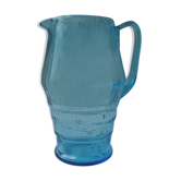 Art deco pitcher in blue glass